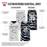Ocean Waves Custom Reversible Basketball Jersey